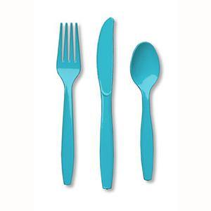 Bermuda Blue Plastic Cutlery - 24pack - Bickiboo Designs