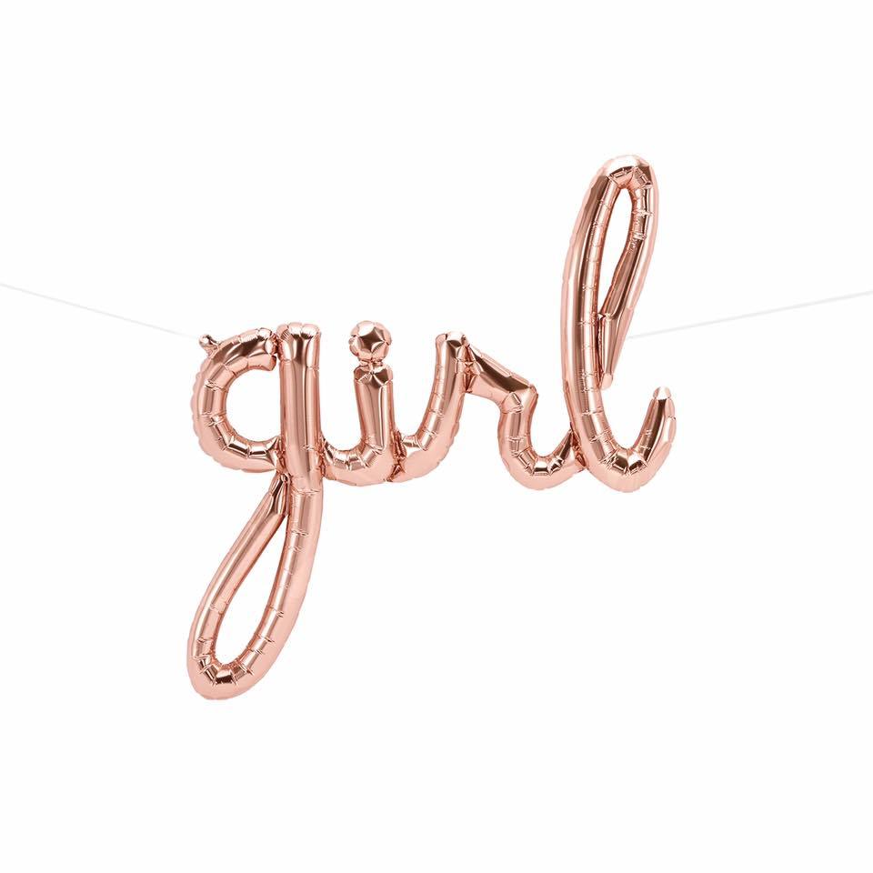 Rose Gold Girl Script Balloon - Bickiboo Designs