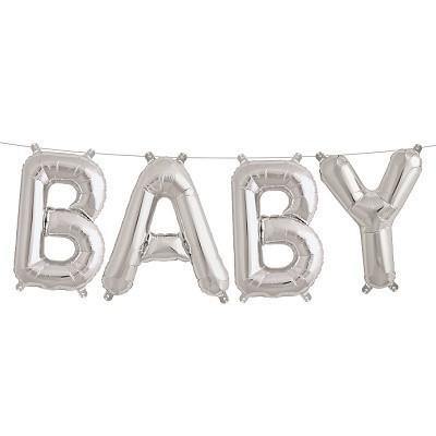 Silver 'BABY' Balloons - Bickiboo Designs