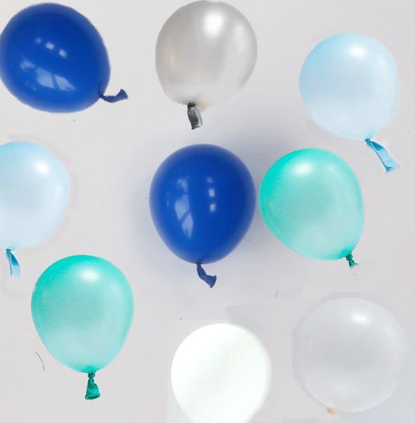 Blue & Mint Mix Balloons - 12cm (24 pack) - Bickiboo Designs