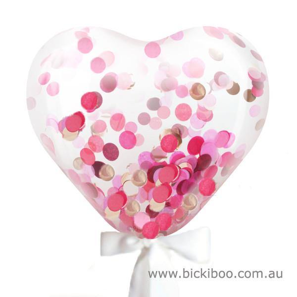Custom Jumbo Heart Confetti Balloon - 90cm - Bickiboo Designs