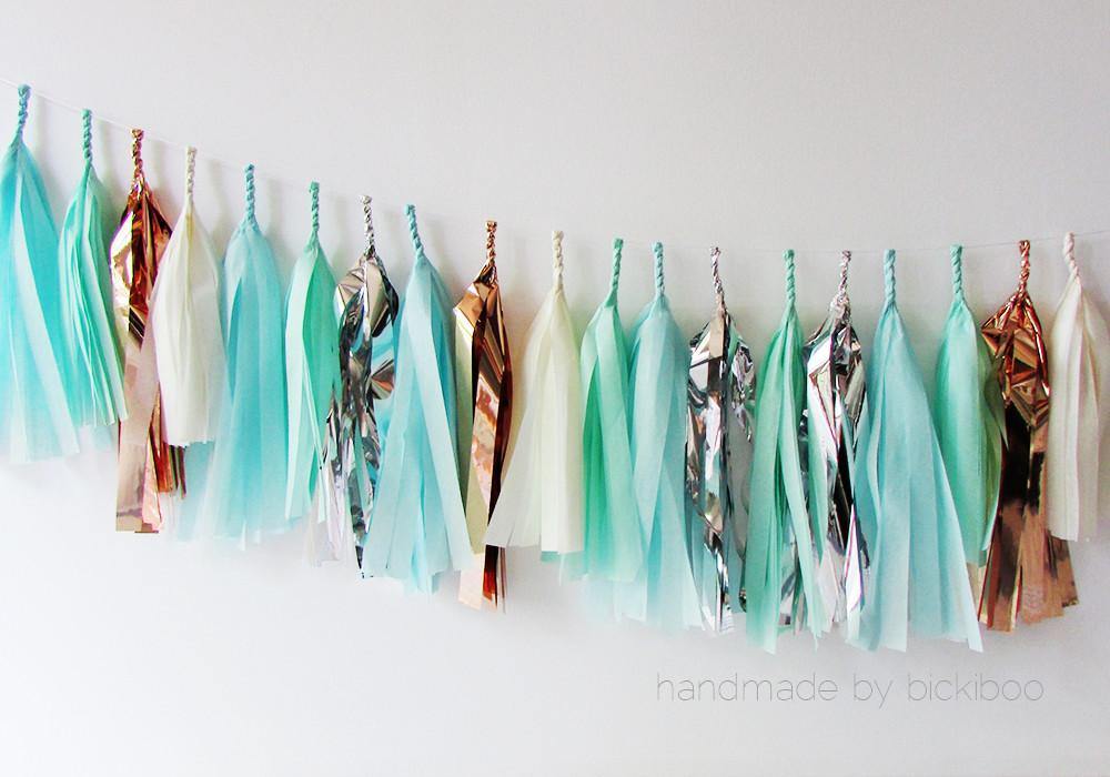 Tissue Paper Tassel Garland - Mermaid - Bickiboo Designs