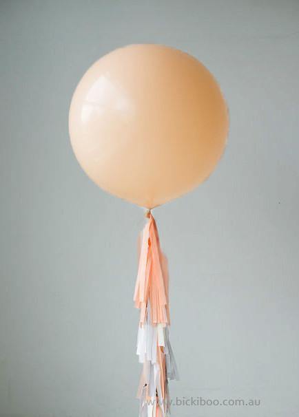 Balloon Tassel Garland - Peach & Grey - Bickiboo Designs