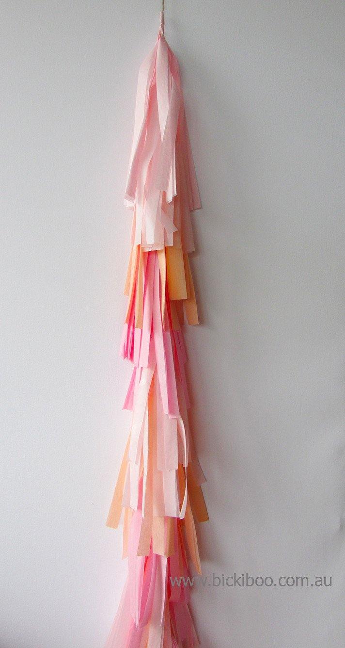 Balloon Tassel Garland - Pinks & Peach - Bickiboo Designs