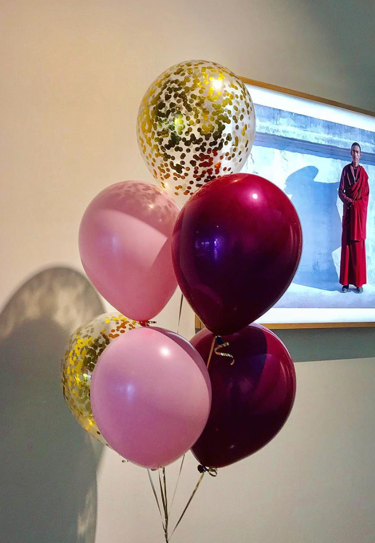 Burgundy & Pink with Gold Confetti Balloons Bouquet - Bickiboo Designs