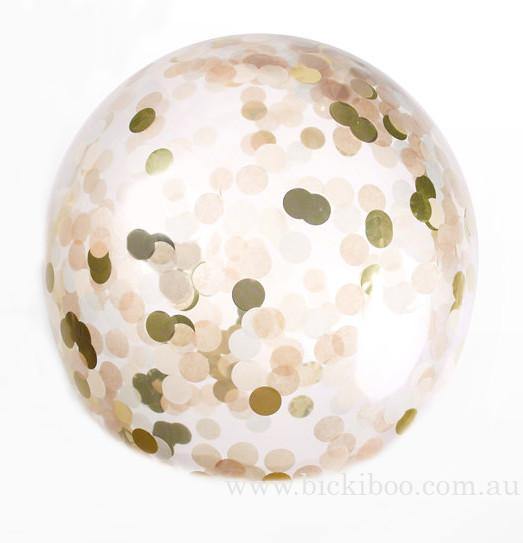 Jumbo Confetti Balloon Bridal Collection - Gold - 90cm - Bickiboo Designs