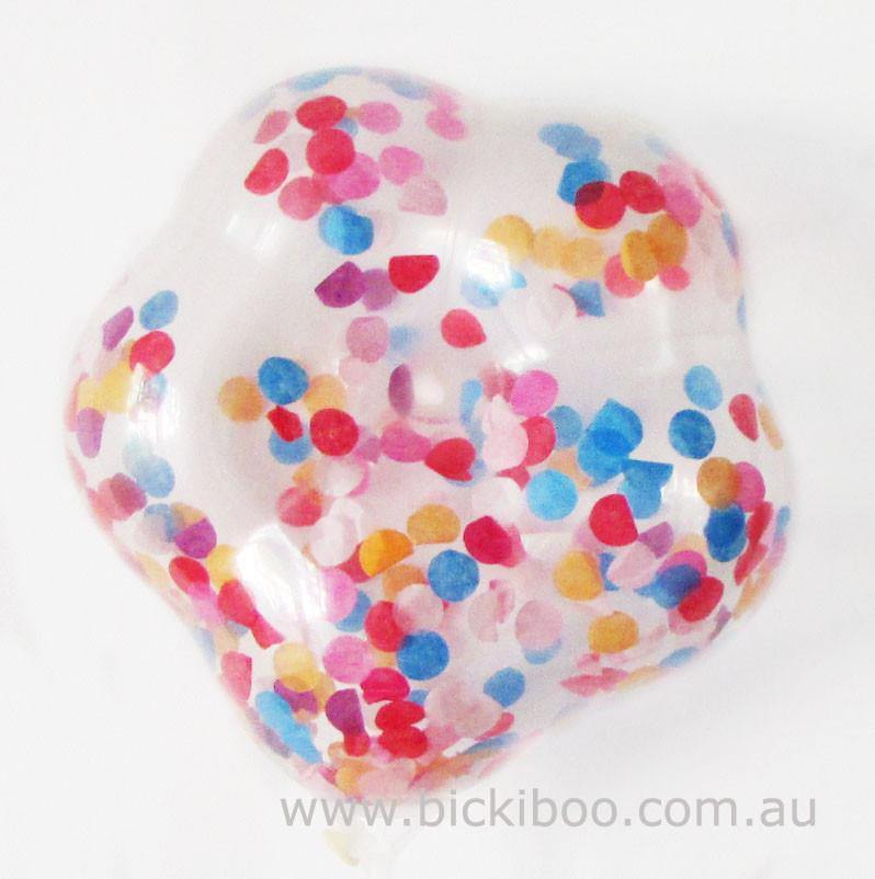 Custom Flower Shaped Confetti Balloons 15cm (pack 3) - Bickiboo Designs