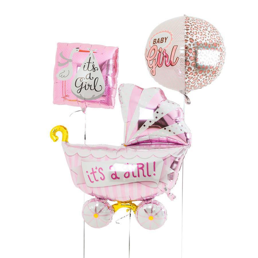 Pink - Baby Shower Balloons Trio - Bickiboo Designs