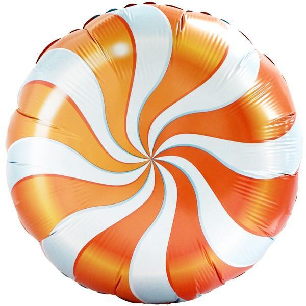 Orange Candy Swirl Foil Balloon -45cm - Bickiboo Designs
