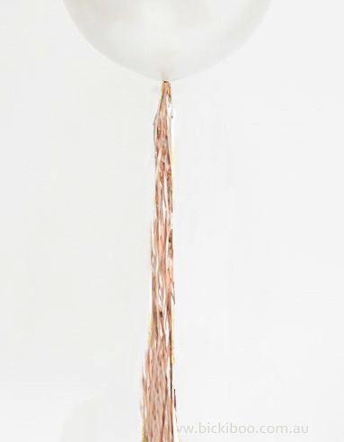 Balloon Tassel Garland - Rose Gold Shimmer Foil Tail - Bickiboo Designs