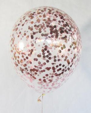 Pearl White & Blush with Rose Gold Confetti Balloons Bouquet - Bickiboo Designs