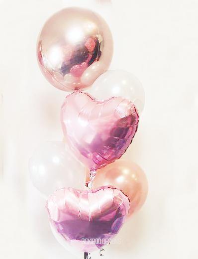 Rose gold & Pink Foil Balloons Bouquet - Bickiboo Designs