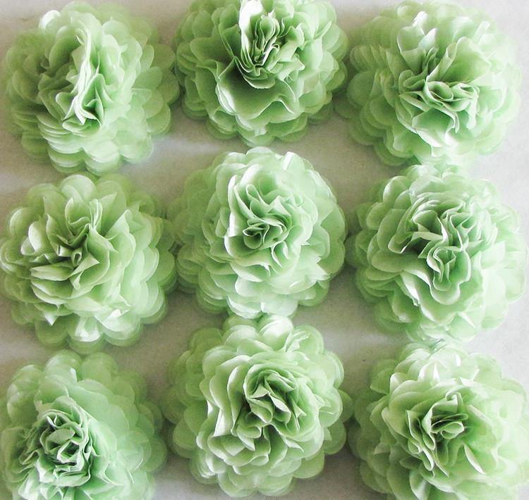 Sage Green Button Mums Tissue Paper Flowers