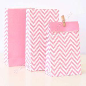 Chevron Pink Party Bag - Bickiboo Designs