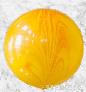 Yellow Orange Marble 76cm Balloon - UN-INFLATED - Bickiboo Designs