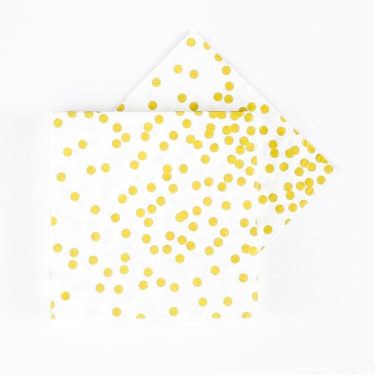 Gold Confetti Napkins -Set of 20 - Bickiboo Designs