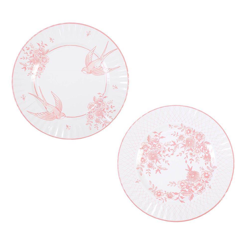 Party Porcelain Rose Large Plates- 8pk - Bickiboo Designs