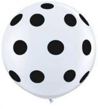 Giant Black Polka Dot on White Balloon Set - 90cm - Bickiboo Designs