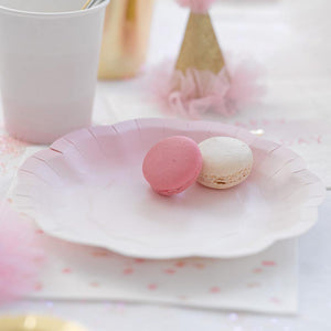 We Heart Pink  & Gold Paper Plates - Bickiboo Designs