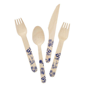 Party Porcelain Wooden Cutlery (pack of 12) - Bickiboo Designs