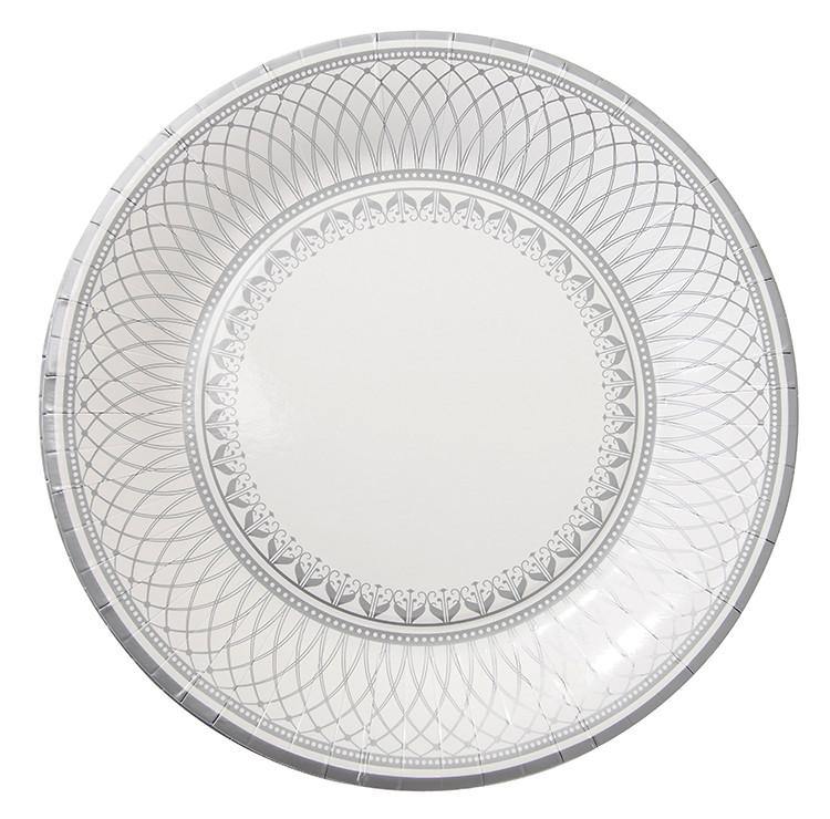 Party Porcelain Silver Vintage Tea Party Large Plates - Bickiboo Designs