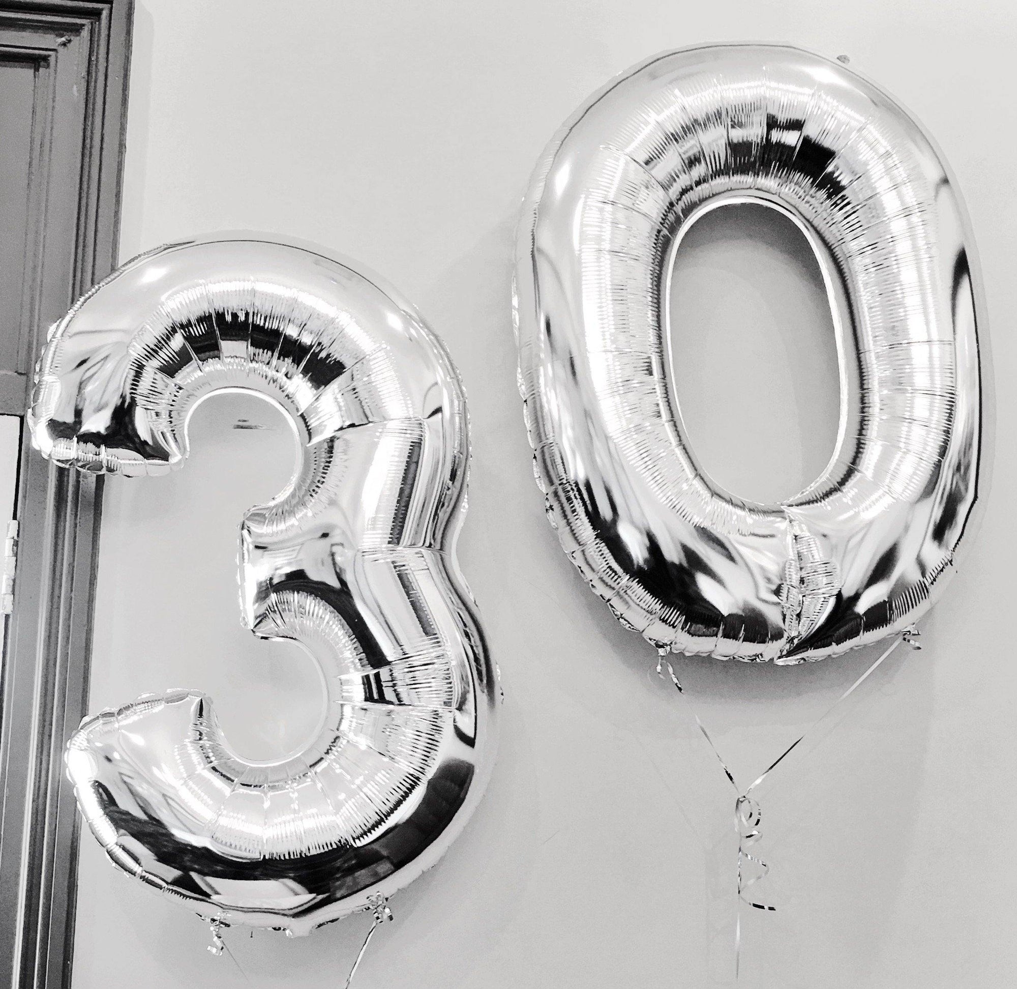 Silver 100cm Helium Filled Foil Balloons - Bickiboo Designs