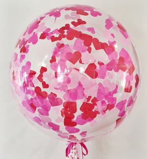 Jumbo Helium Filled Heart Confetti Balloon - Bickiboo Designs