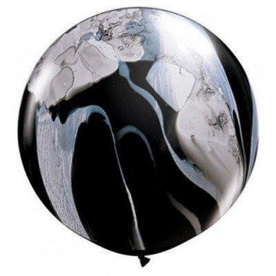 Black & White Marble 76cm Balloon UN-INFLATED - Bickiboo Designs