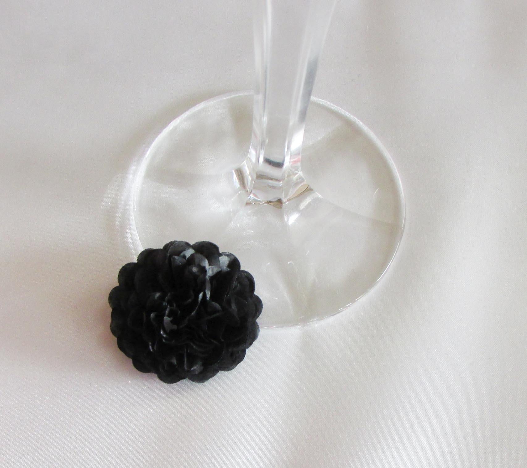 Black Button Mums Tissue Paper Flowers - Bickiboo Designs
