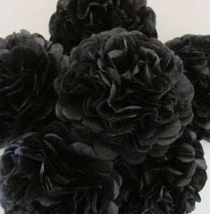 Black Button Mums Tissue Paper Flowers - Bickiboo Designs