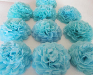Baby Blue Button Mums Tissue Paper Flowers - Bickiboo Designs