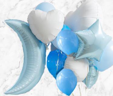 Baby Blue Party Foil Balloon Pack - Bickiboo Designs