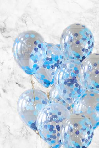 Blue Confetti Balloons Bouquet - Bickiboo Designs