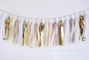 Tissue Paper Tassel Garland - Bridal Collection - Gold - Bickiboo Designs