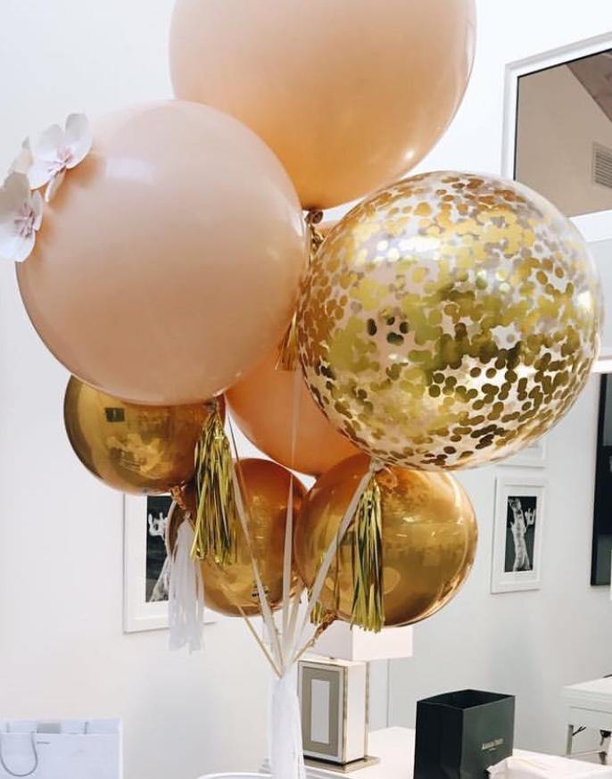 Peach & Gold  Balloons Bouquet - Bickiboo Designs