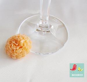 Cantaloupe Orange Button Mums Tissue Paper Flowers - Bickiboo Designs