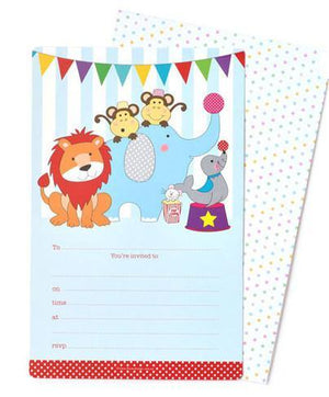 Circus Animals Party Invitation - Bickiboo Designs
