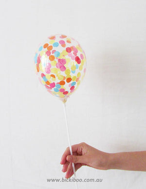 Custom Confetti Mini Balloons - 12cm (4 pack) - Bickiboo Designs