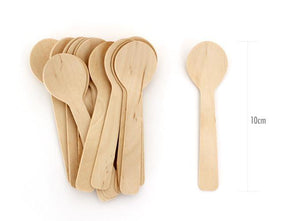 Paper Eskimo Wooden Cutlery Dessert Spoons - Bickiboo Designs