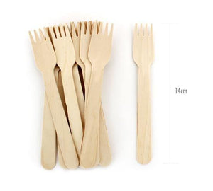 Paper Eskimo Wooden Cutlery Forks - Bickiboo Designs