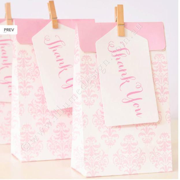Damask Pink Party Bag - Bickiboo Designs