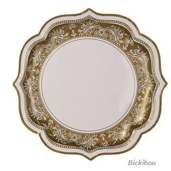 Party Porcelain Gold Serving Plate - Bickiboo Designs