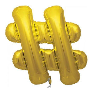 Hashtag Giant Gold Foil Balloon 86cm - Bickiboo Designs