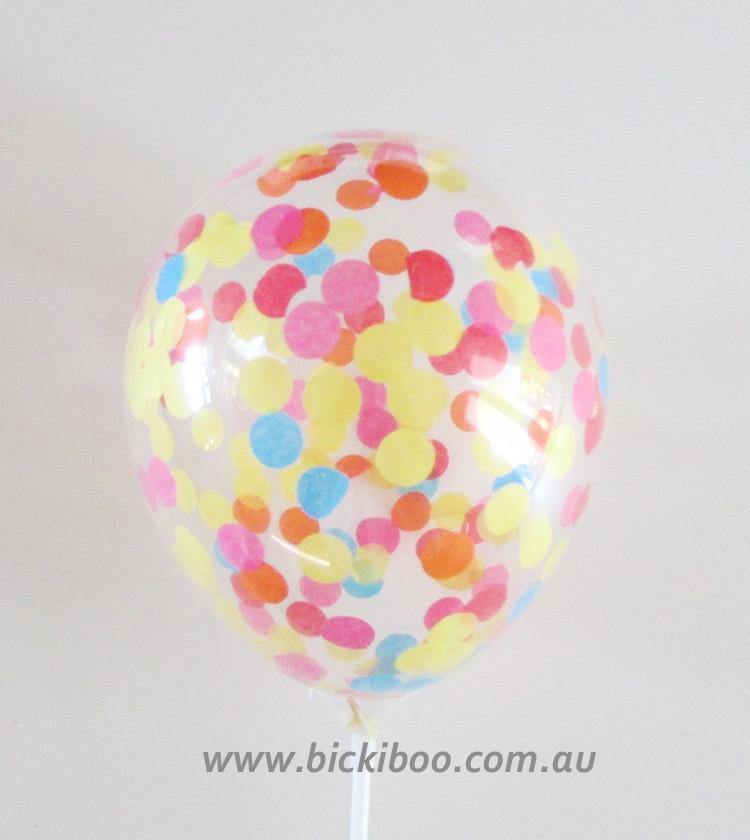 Custom Confetti Mini Balloons - 12cm (4 pack) - Bickiboo Designs
