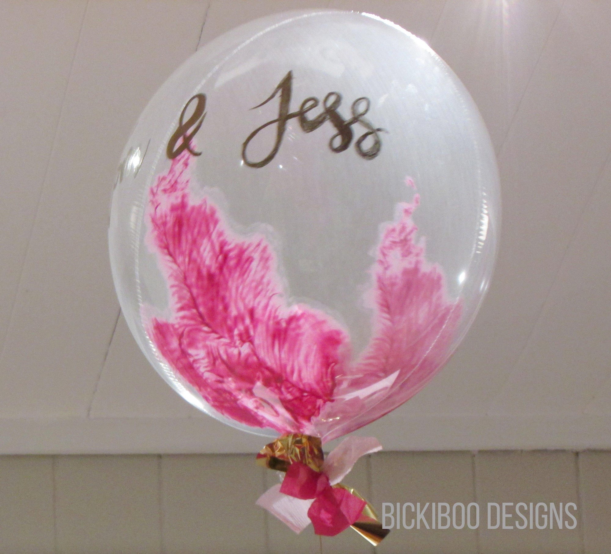 Pink Hand Painted Giant Balloon in a Box - Free Shipping - Bickiboo Designs