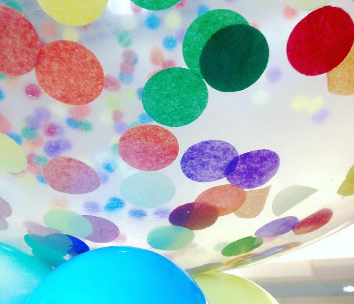 Jumbo Helium Filled Confetti Balloon - Bright Colours - Bickiboo Designs