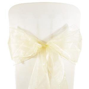 Ivory Organza Chair Sashes (pack of 5) - Bickiboo Designs