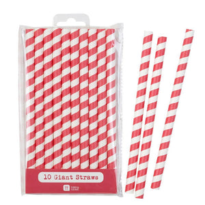 Mix & Match Jumbo Red Straws 10pk - Bickiboo Designs