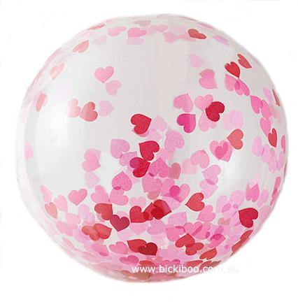 Large Confetti Balloon - Love Hearts - 60cm - Bickiboo Designs