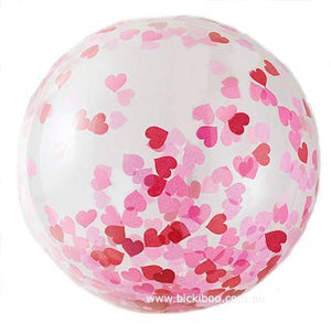 Jumbo Confetti Balloon - Love Hearts - 90cm - Bickiboo Designs